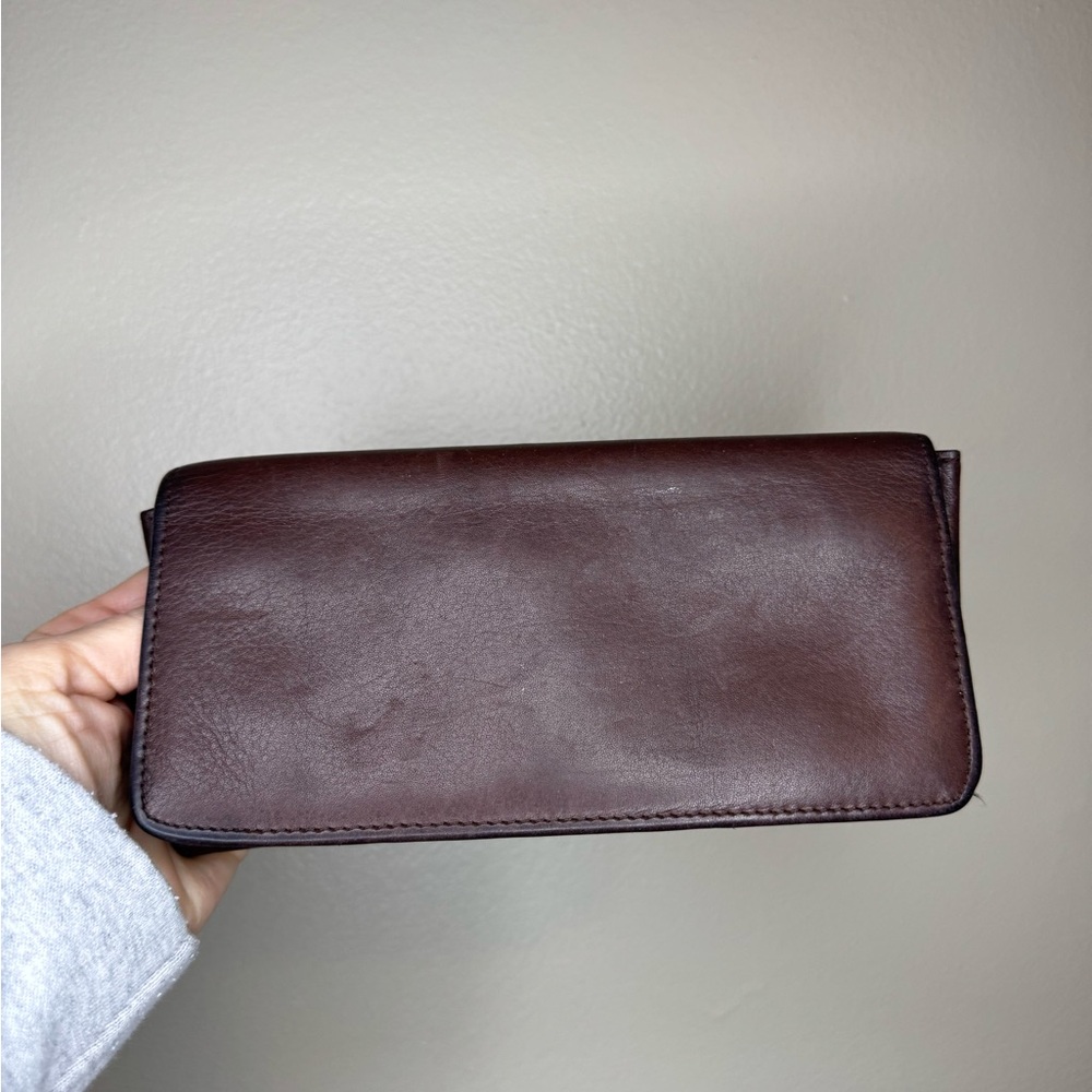 Fossil Brown Leather Zip‎ Around Wallet Clutch